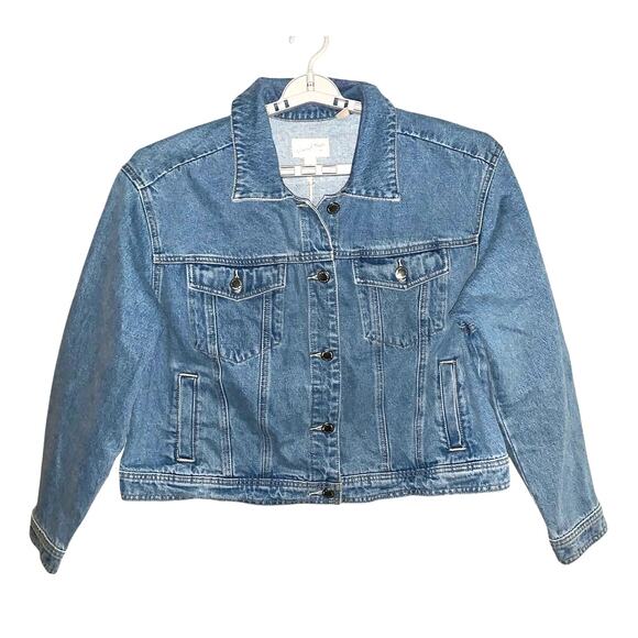 Cropped Denim Jacket NWT- Universal Thread Medium Wash XXL - Picture 2 of 6